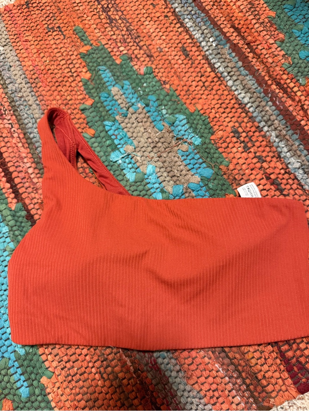 Lululemon Women’s One-Shoulder Ribbed Crop sport bra - Rust